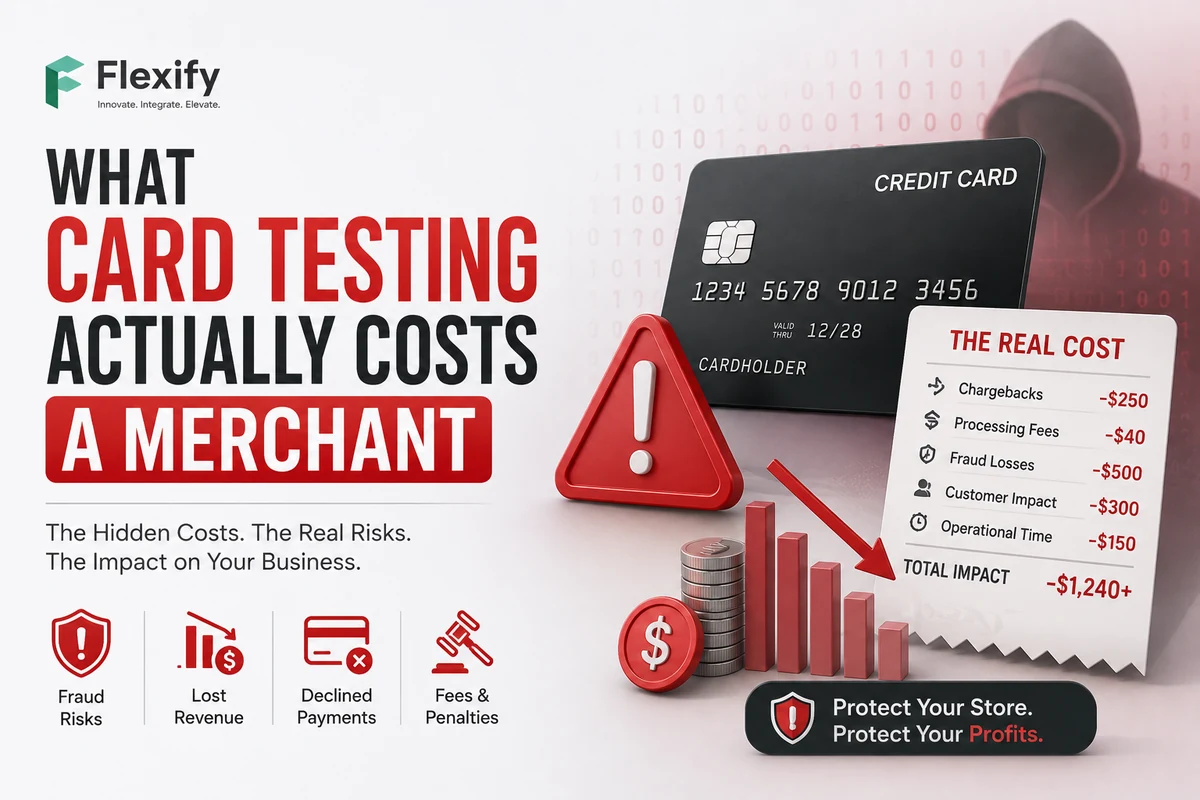 What card testing actually costs a merchant — an illustrative breakdown of chargebacks, processing fees, fraud losses, customer impact and operational time