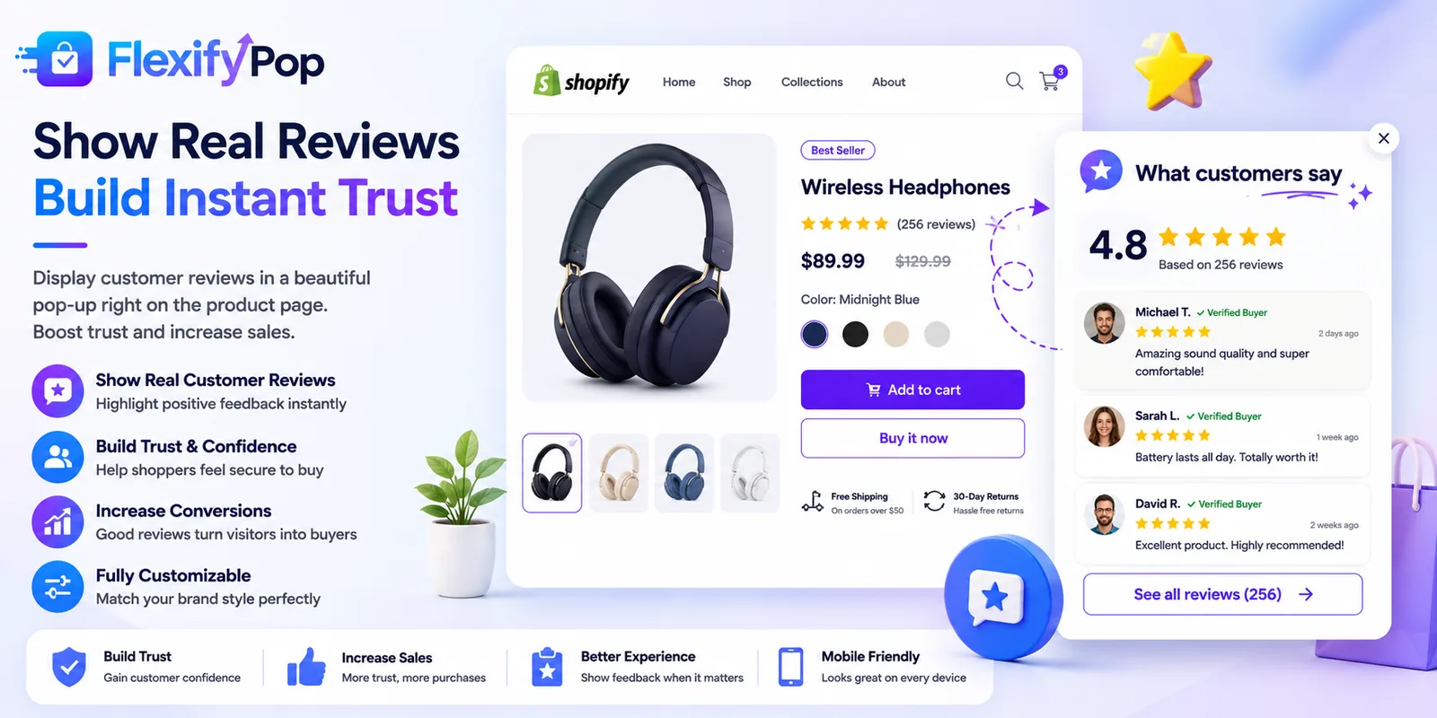 Review summary — Aggregate rating and recent reviews in a panel beside the buy button.