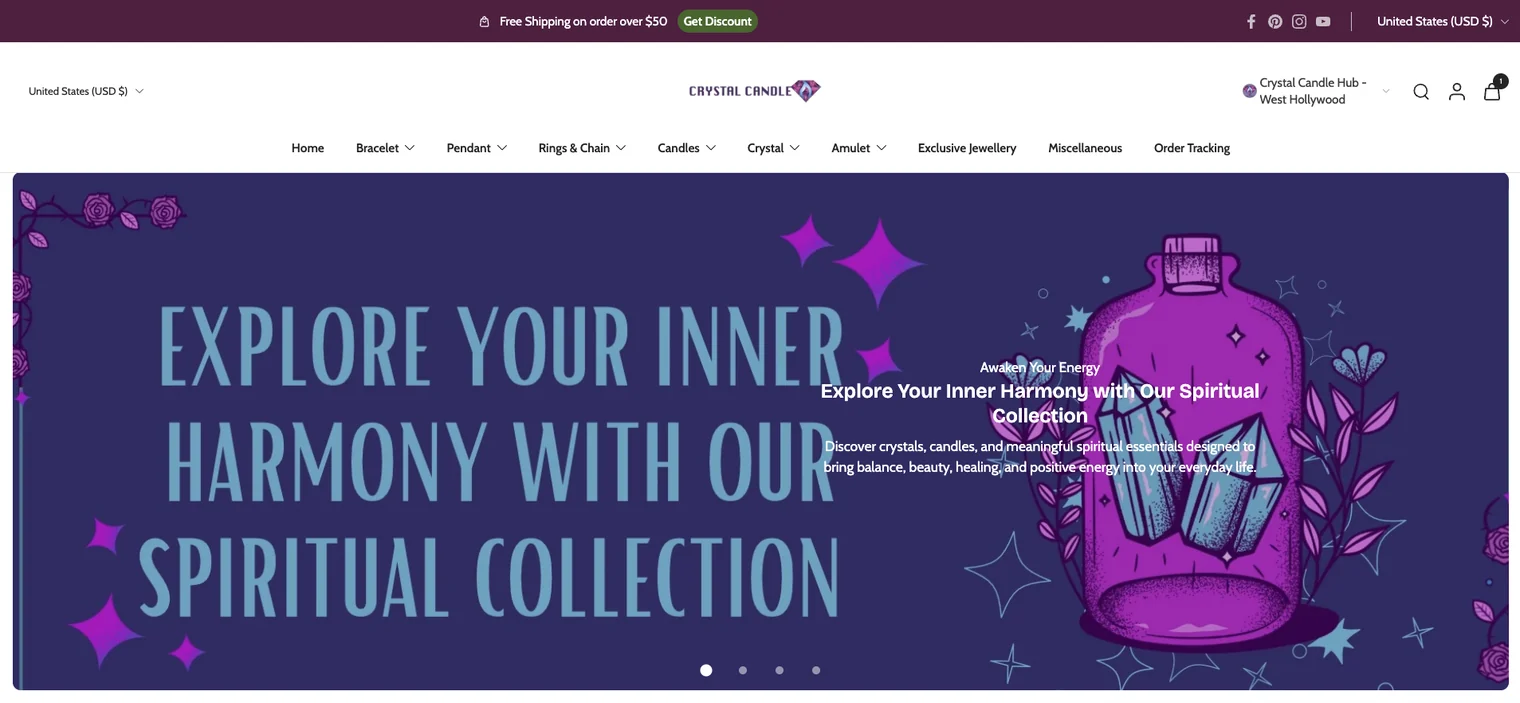 Crystal Candle — Shopify build