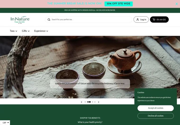 In Nature Teas — Shopify build
